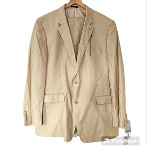 NWT Men's Wearhouse Andrew Fezza linen pant suit set size 50LG/ 45W flaw